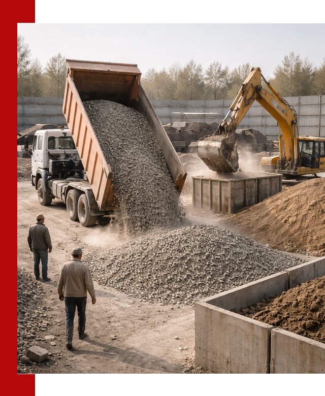 Доставка нерудных материалов с погрузкой и разгрузкой в Железногорске