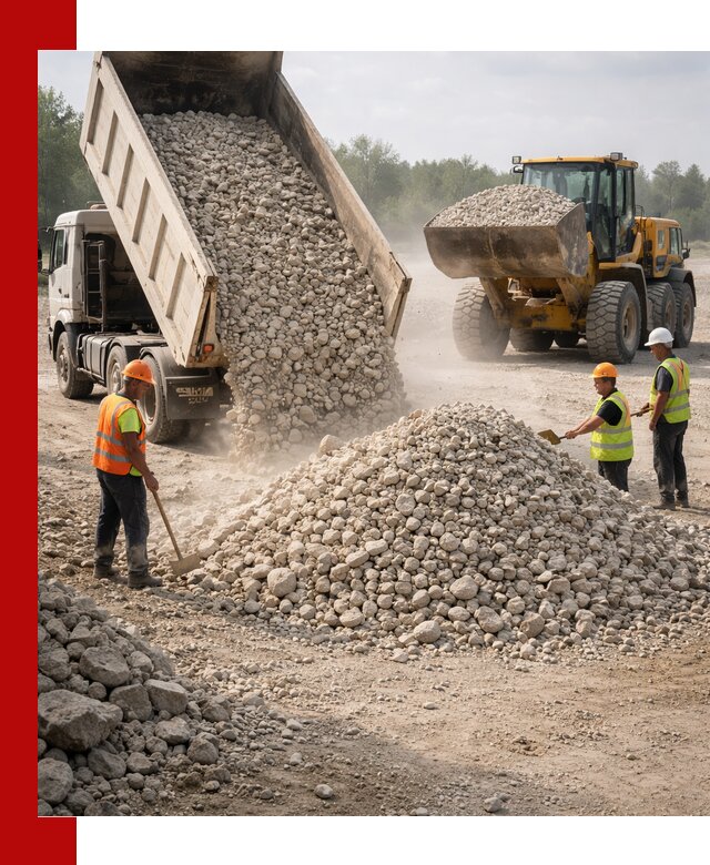 Доставка известнякового щебня фр. 40-70 в Железногорске