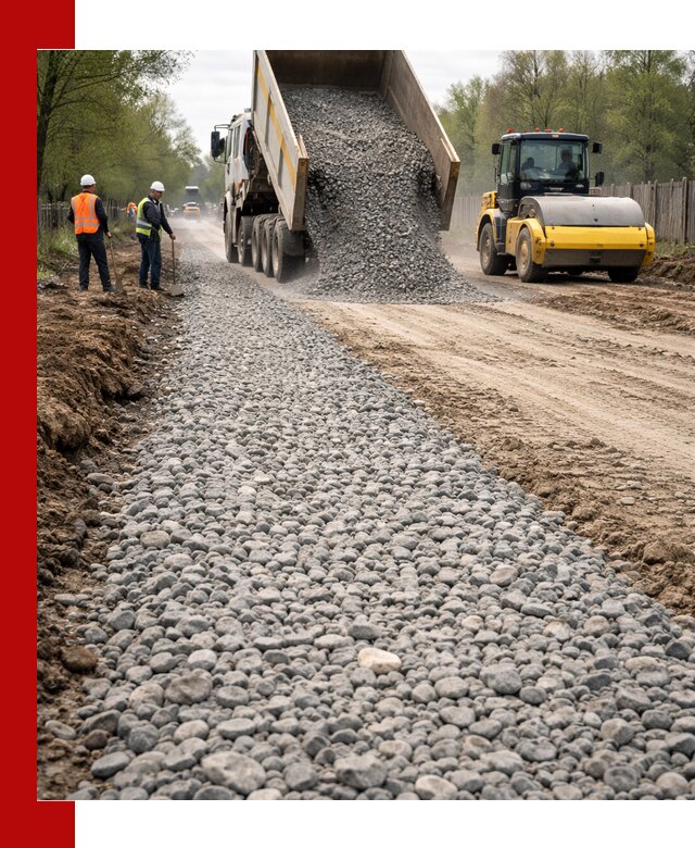 Доставка щебня для отсыпки дорог в Железногорске высокого качества