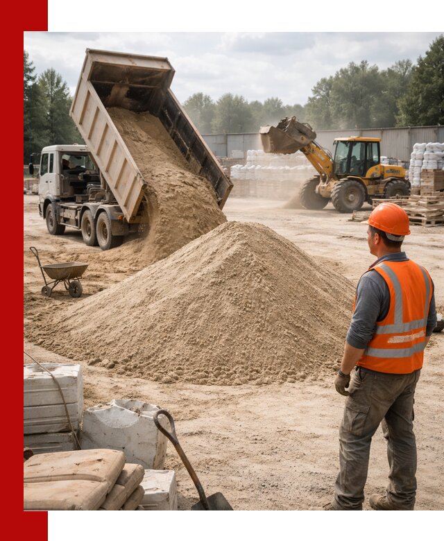 Доставка строительного песка с самосвалом в Железногорске