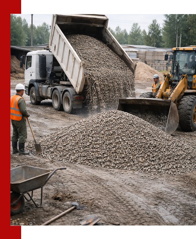 Мытый гравий с доставкой в Железногорске от карьера до участка