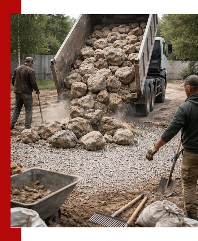 Доставка и укладка булыжника в Железногорске