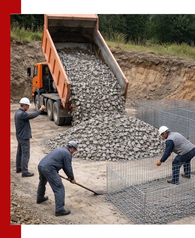 Камень для габионов с доставкой в Железногорске быстро и надёжно