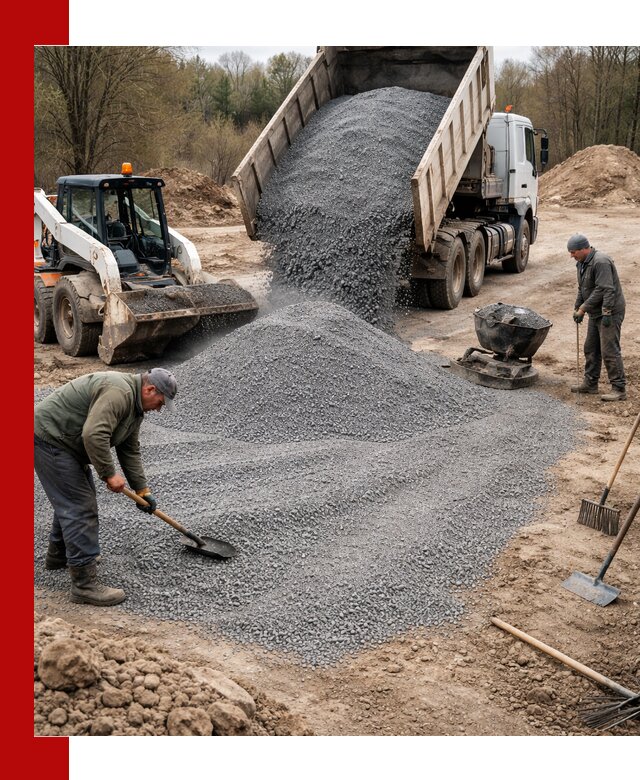 Отсев для подсыпки в Железногорске — доставка и подсыпка на участок