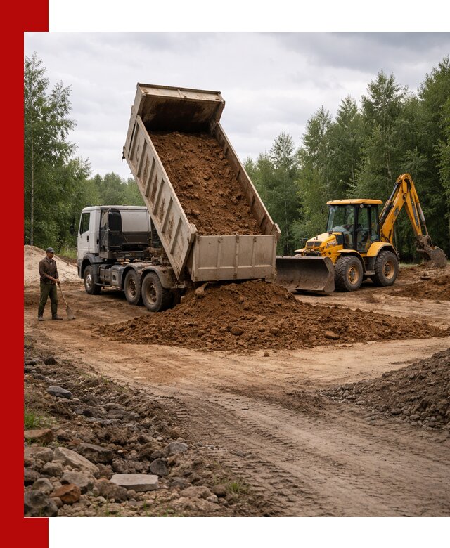 Доставка суглинка самосвалами в Железногорске подсыпка и планировка