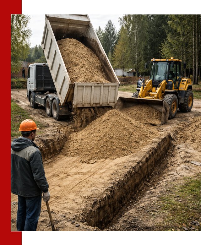 Доставка песчаного грунта в Железногорске для строительных работ
