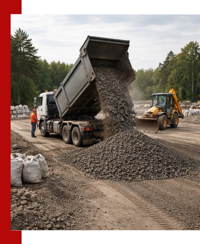 Доставка дробленого асфальта в Железногорске для дорожных работ