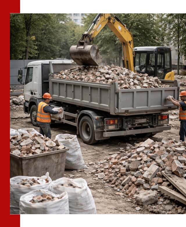 Вывоз строительного мусора в Железногорске с самосвалами и контейнерами
